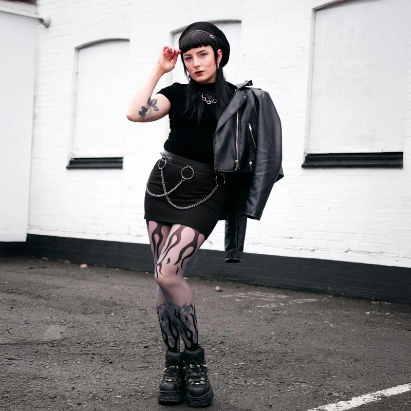Flames Sheer Tights