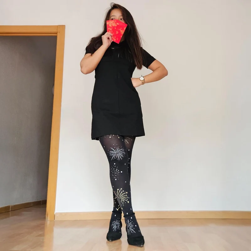 80 Denier Opaque Tights - Glitter Fireworks