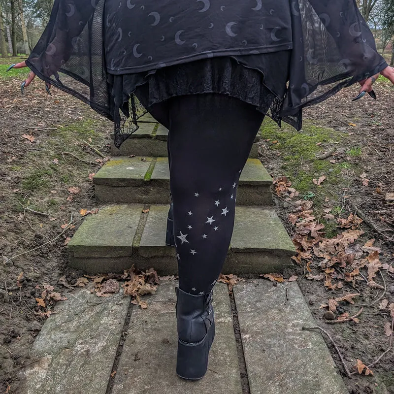 80 Denier Opaque Tights - Star Leg Wrap