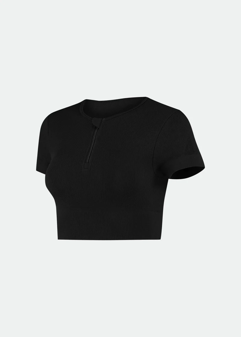 T-Shirt Mulher Manga Curta Skin Cropped