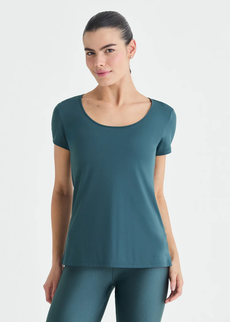T-Shirt Mulher Manga Curta Gota