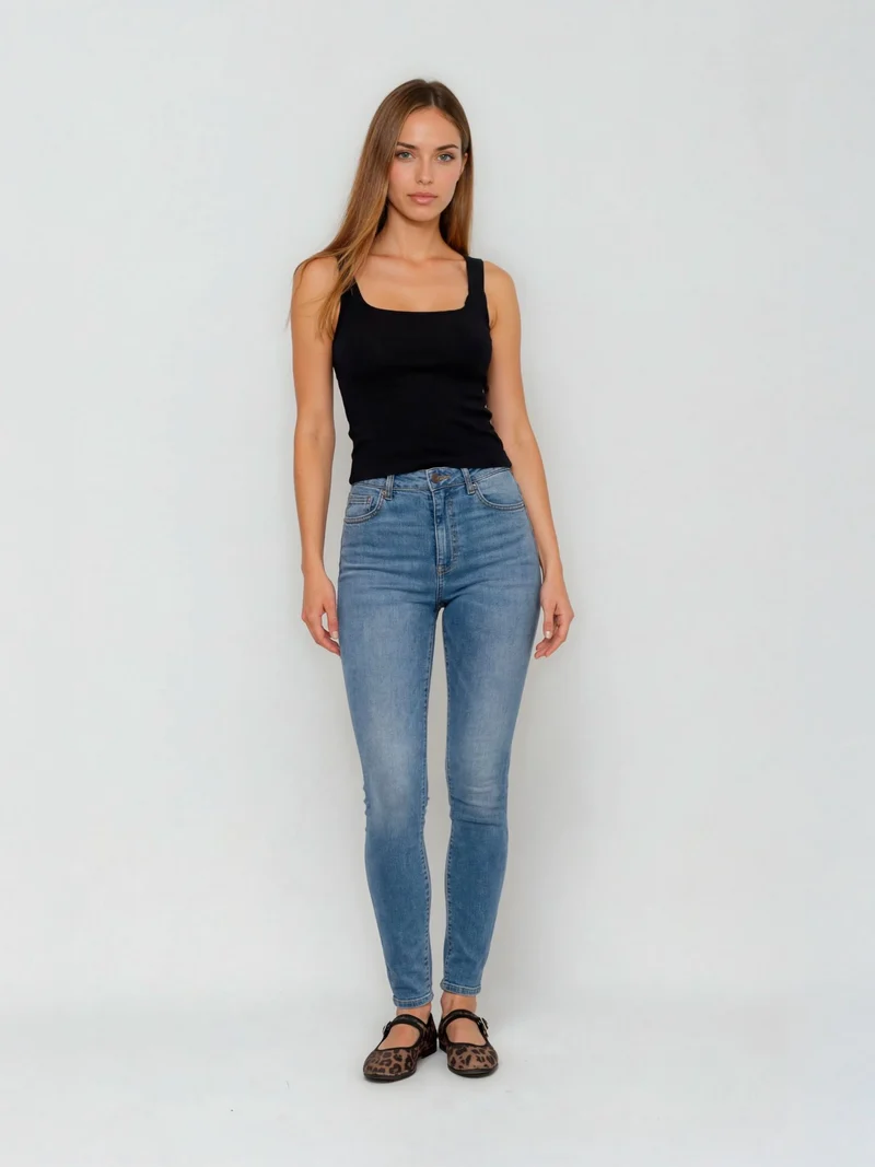 SOPO - CROSS JEANS - ALAN, Skinny Fit, Mid-Waist, Mid Blue