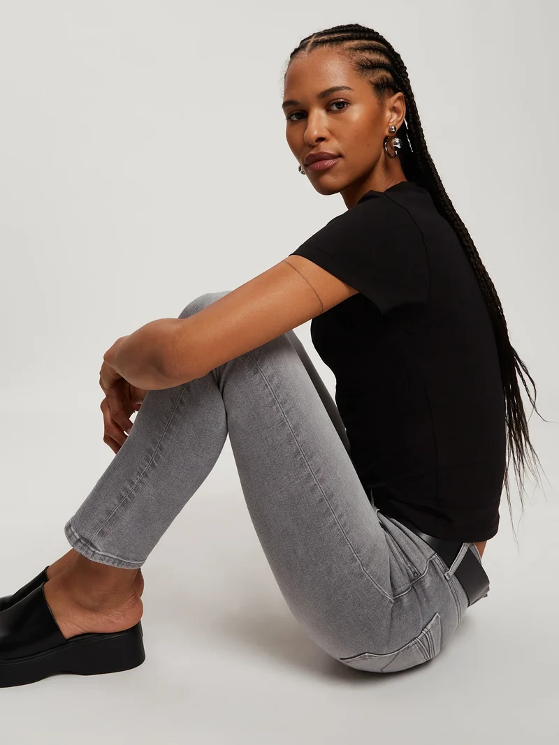 CROSS JEANS - ANYA Jeans, Slim Fit, High-Waist, Light Grey