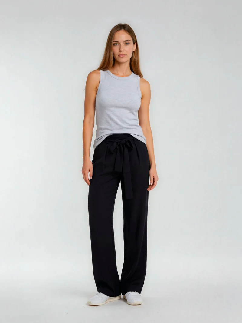 Bogilvy - MAGGY Palazzo, Sommerhose, High-Waist, Black