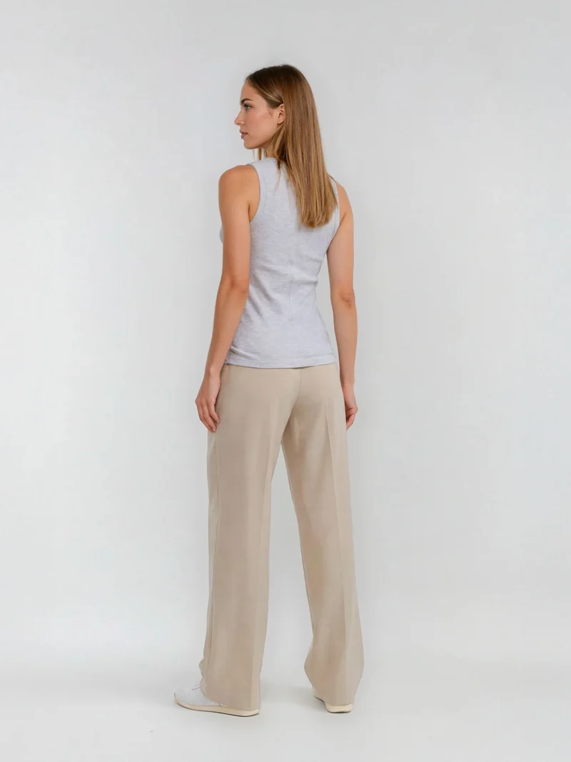 Bogilvy - PORTA, Wide-Leg, High-Waist, Beige