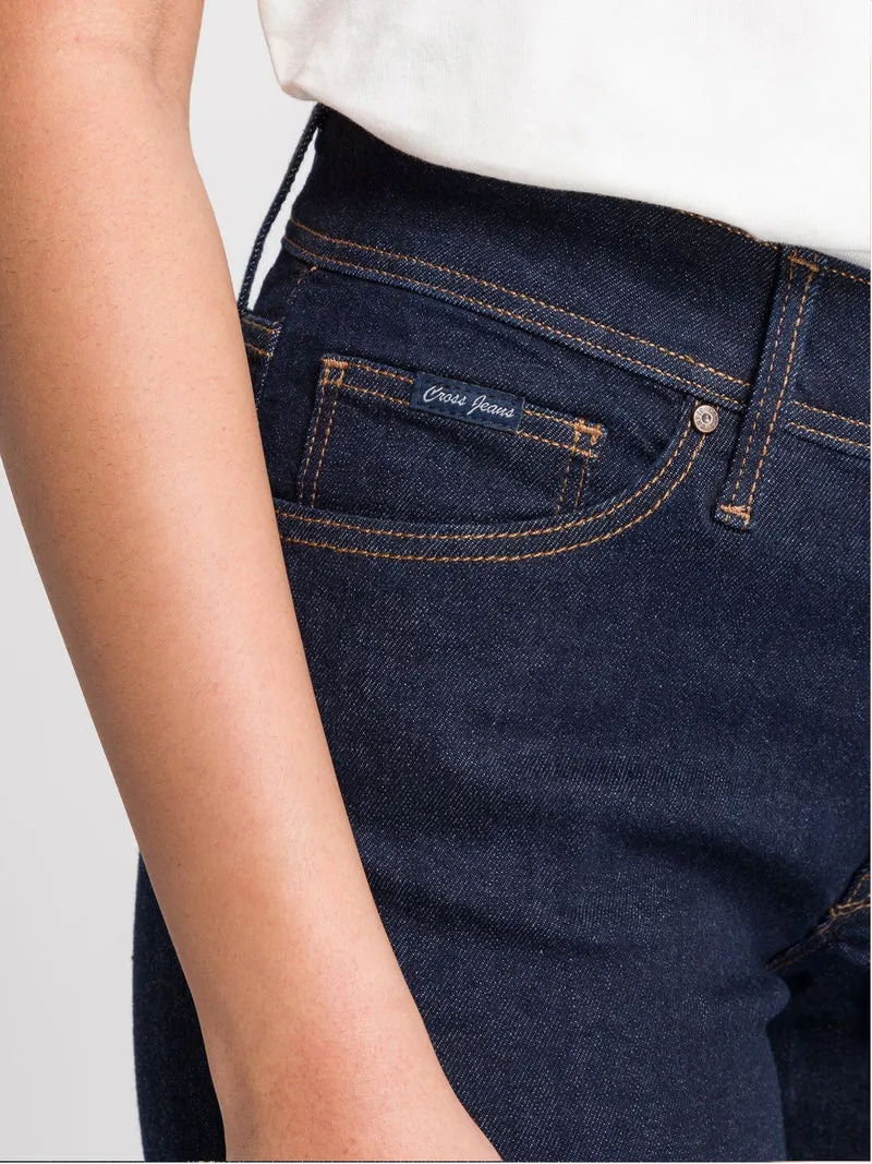 CROSS JEANS - ANYA Jeans, Slim Fit, High-Waist, Dark Blue Rinsed
