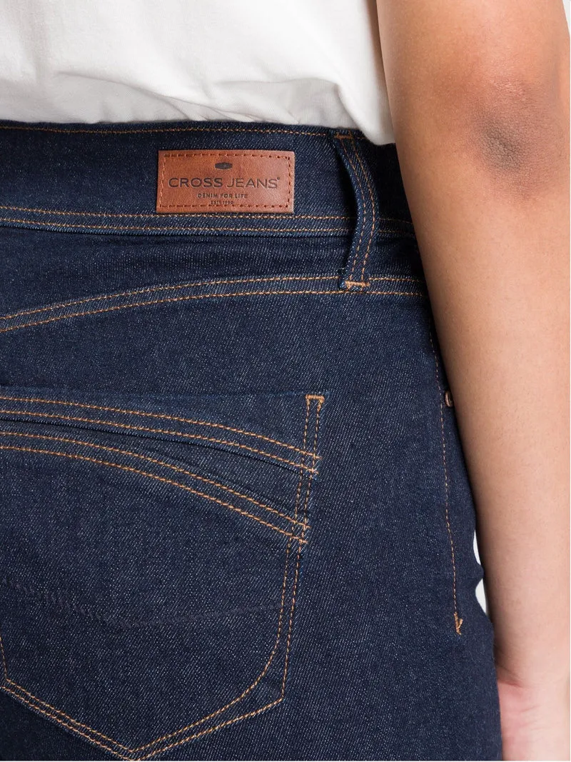 CROSS JEANS - ANYA Jeans, Slim Fit, High-Waist, Dark Blue Rinsed