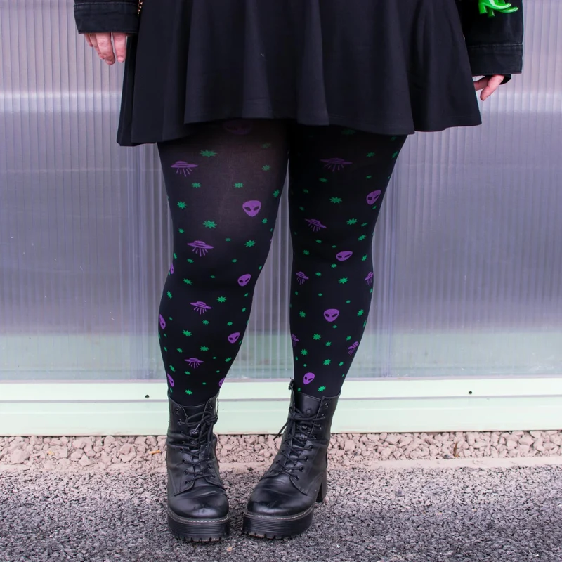 80 Denier Opaque Tights - Aliens