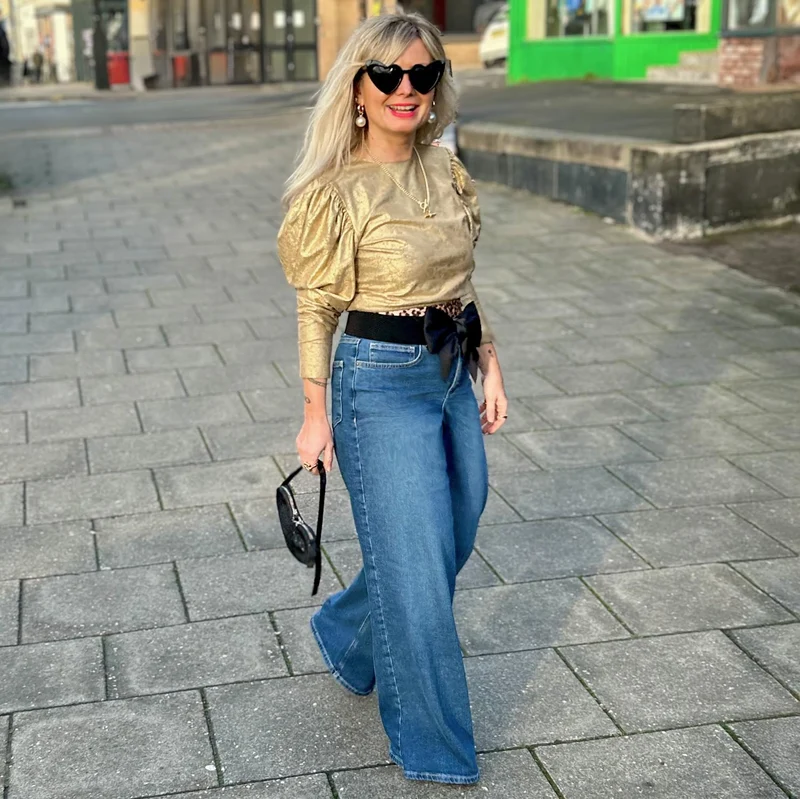 Organic Wide Leg Jeans - Atlantic
