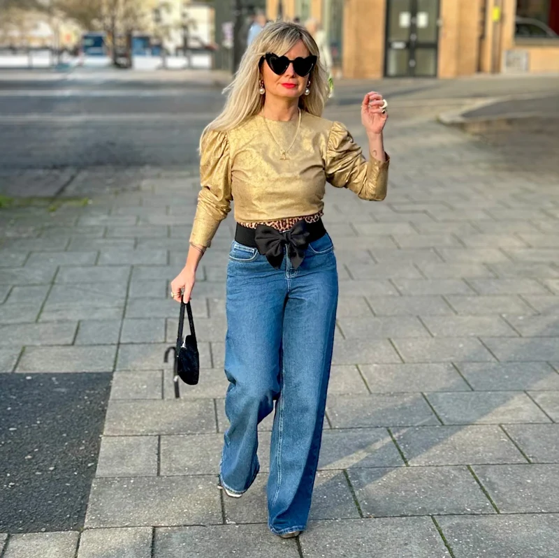 Organic Wide Leg Jeans - Atlantic