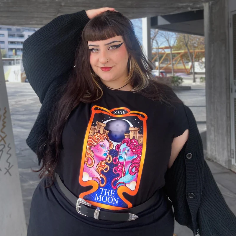 Major Arcana Baby Tee - XVIII The Moon