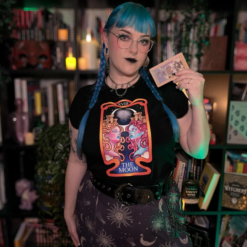Major Arcana Baby Tee - XVIII The Moon