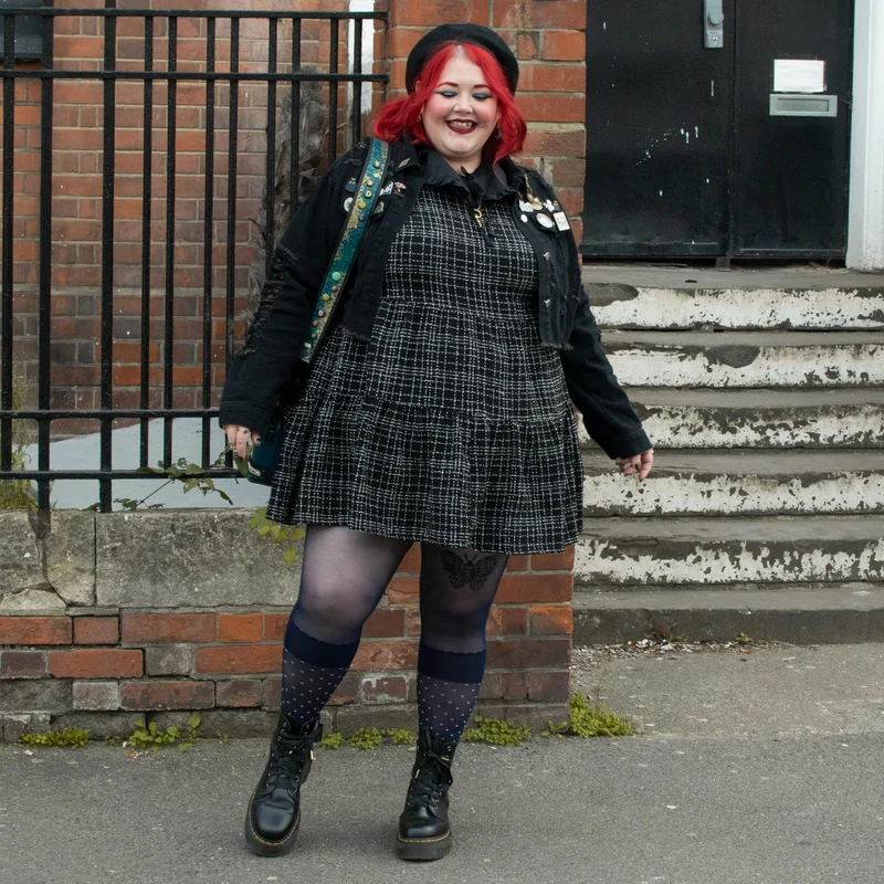 Seoul Chic Faux Sock Tights - Navy