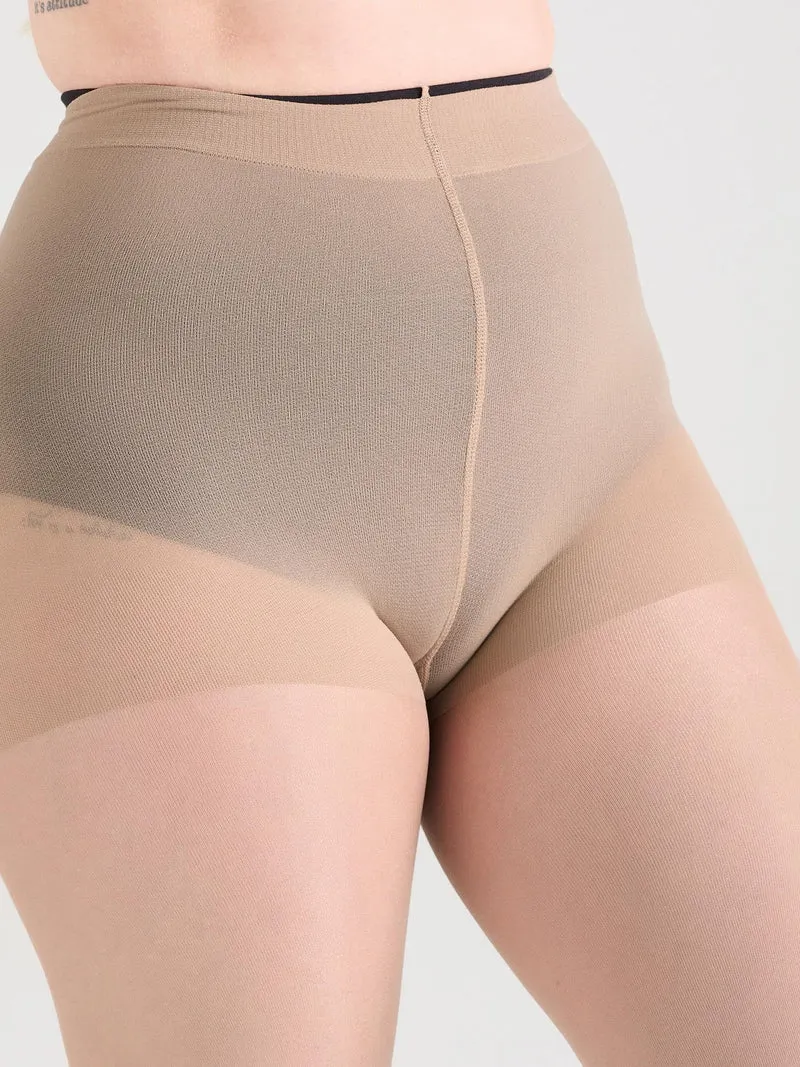 30 Denier Sheer Halo Tights - Builders Tea