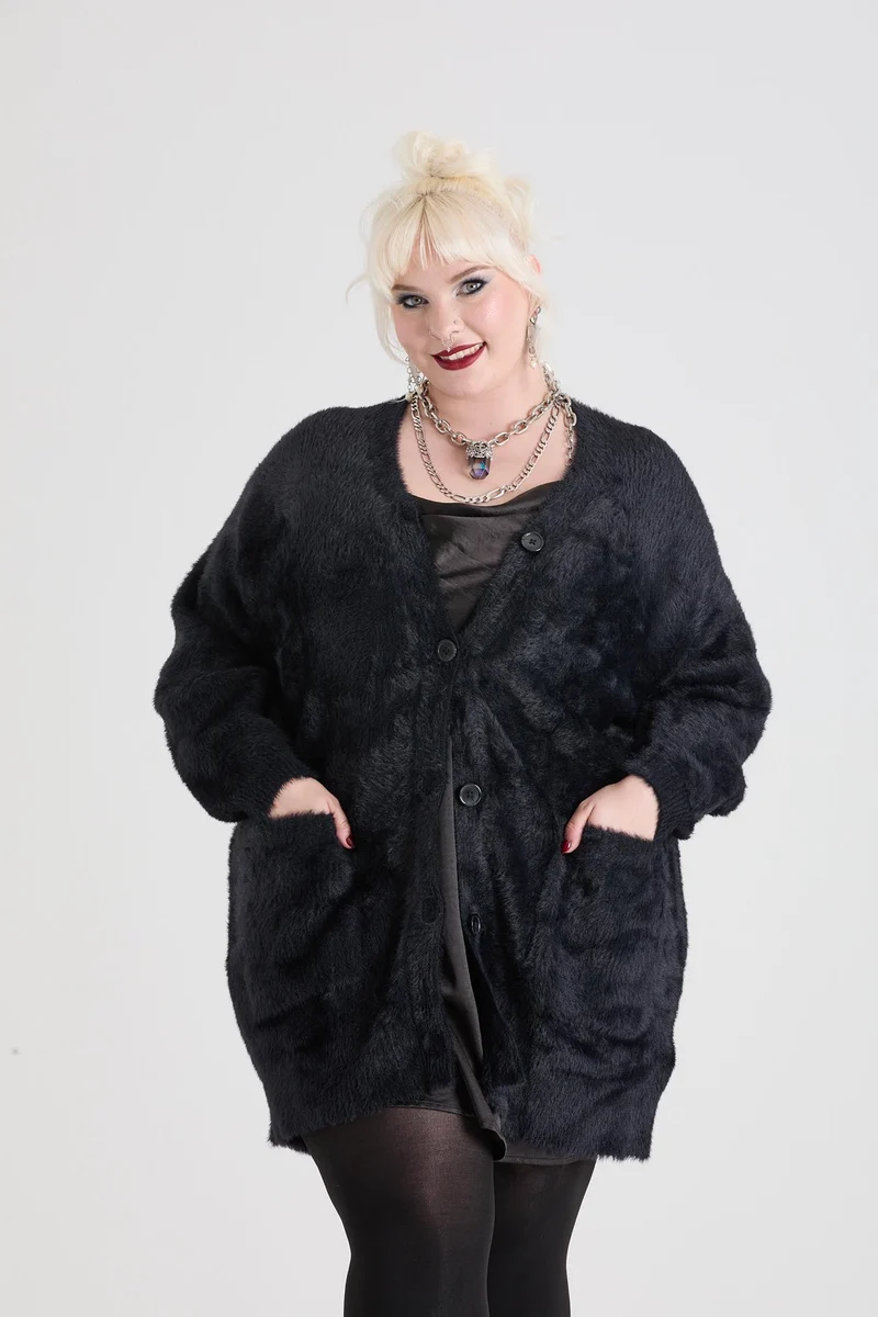 Fluffy Cardigan - Black