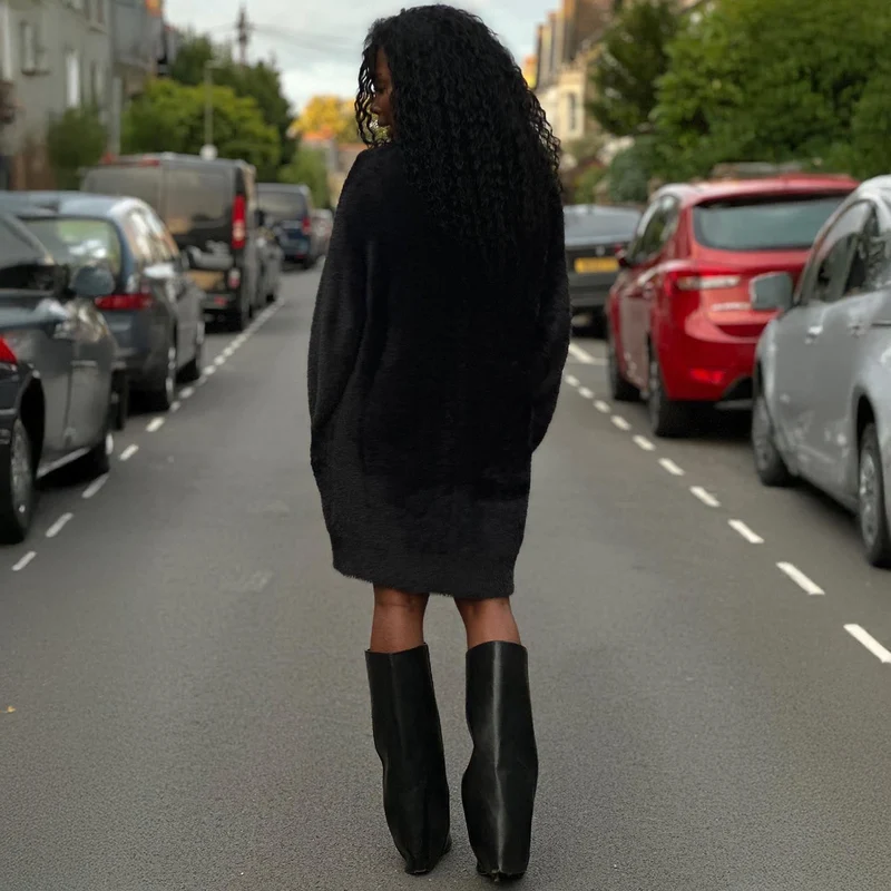 Fluffy Cardigan - Black