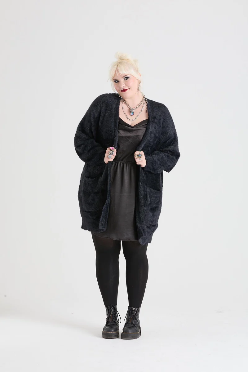 Fluffy Cardigan - Black