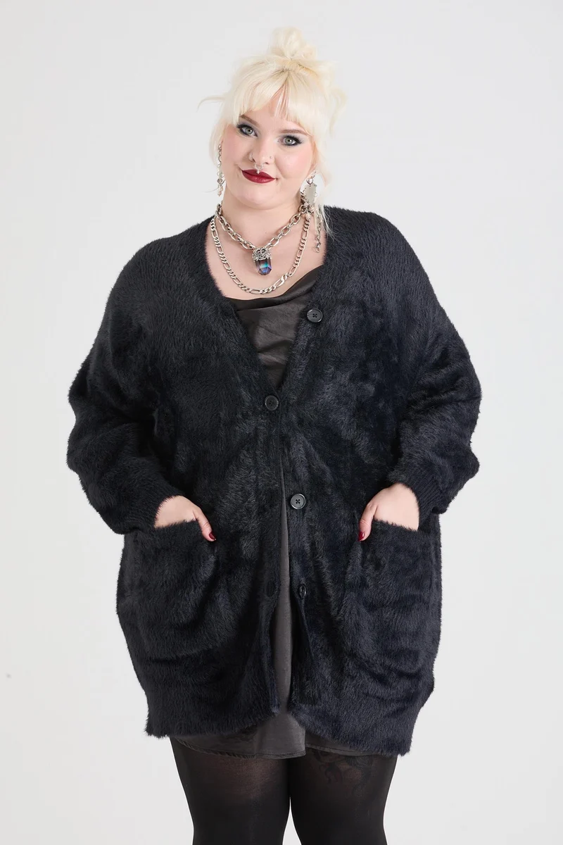 Fluffy Cardigan - Black