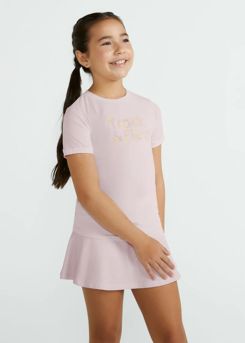 T-shirt Infantil Mulher Manga Curta Thermodry Komori