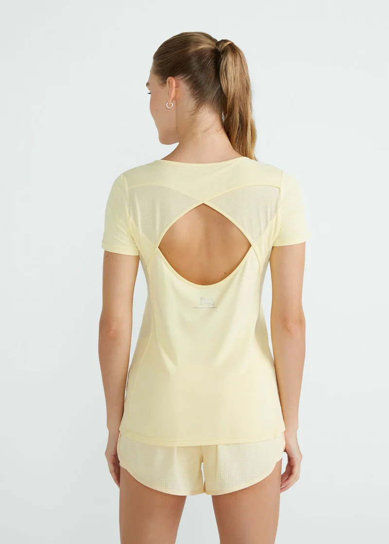 T-Shirt Mulher Manga Curta Transpasse