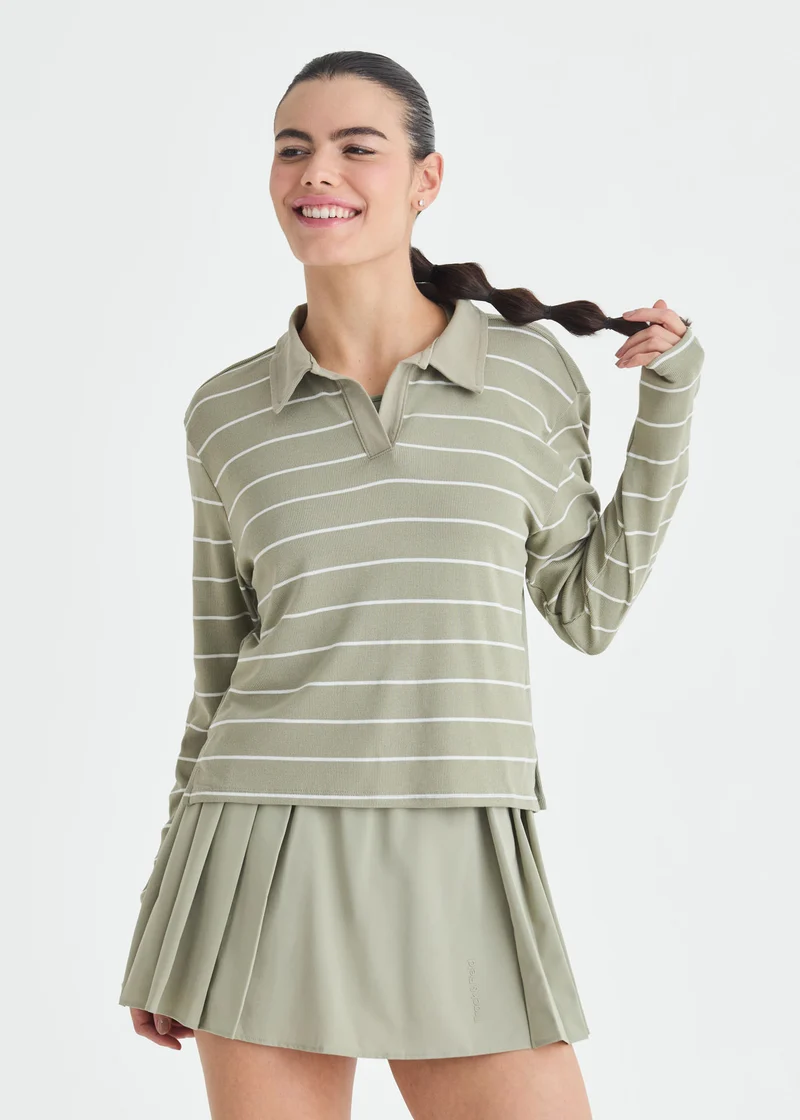 Polo Mulher Manga Longa Set
