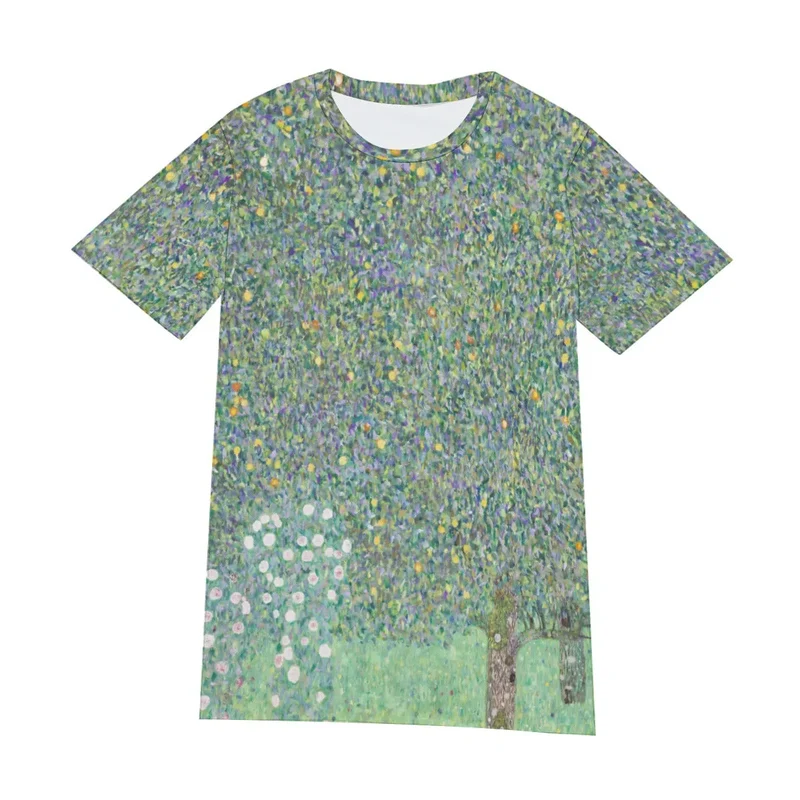 Gustav Klimt's Rosebushes Under the Trees T-Shirt