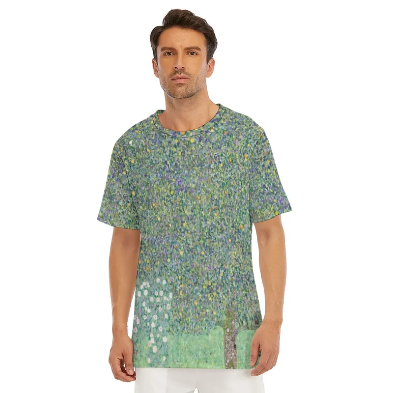 Gustav Klimt's Rosebushes Under the Trees T-Shirt