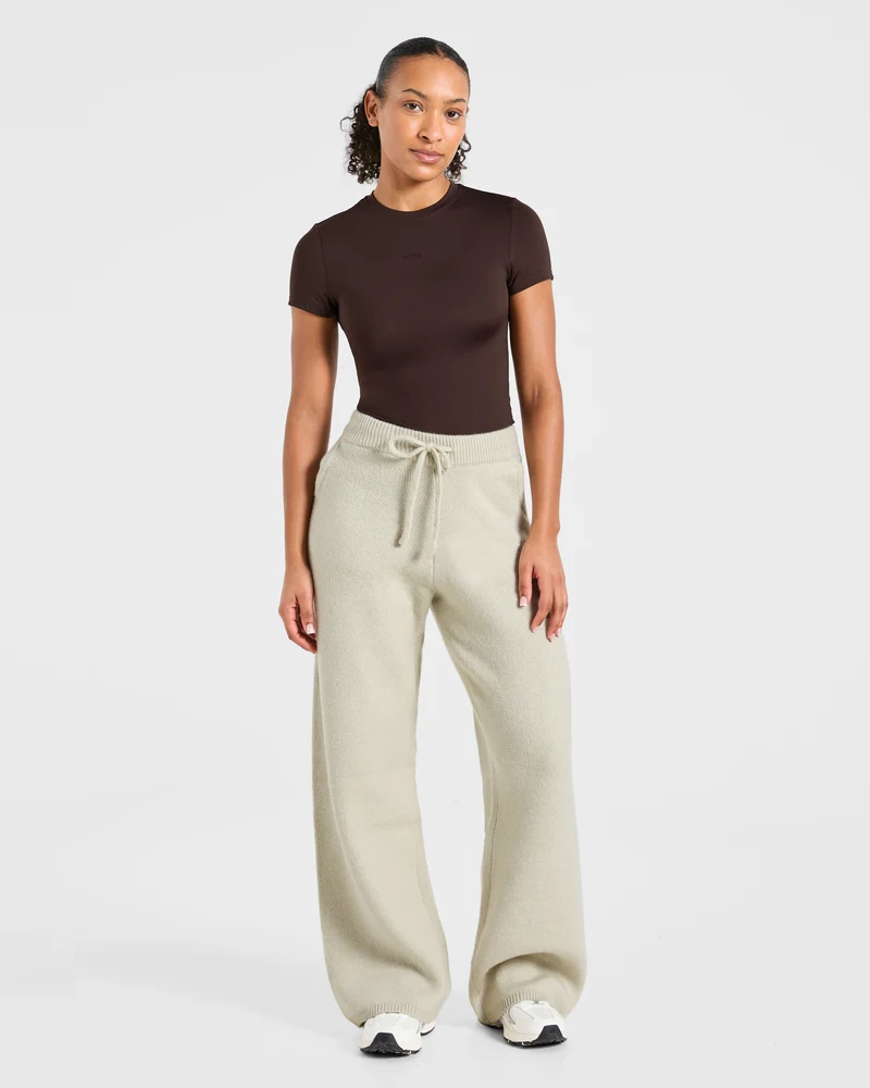 Soft Oversized Knitted Straight Leg Joggers - Seasalt