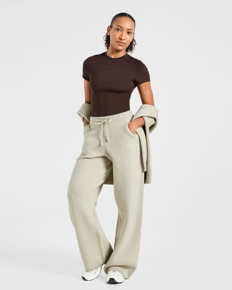 Soft Oversized Knitted Straight Leg Joggers - Seasalt