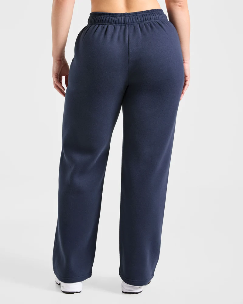 Retro Athletics Oversized Straight Leg Joggers - Navy/Jaune