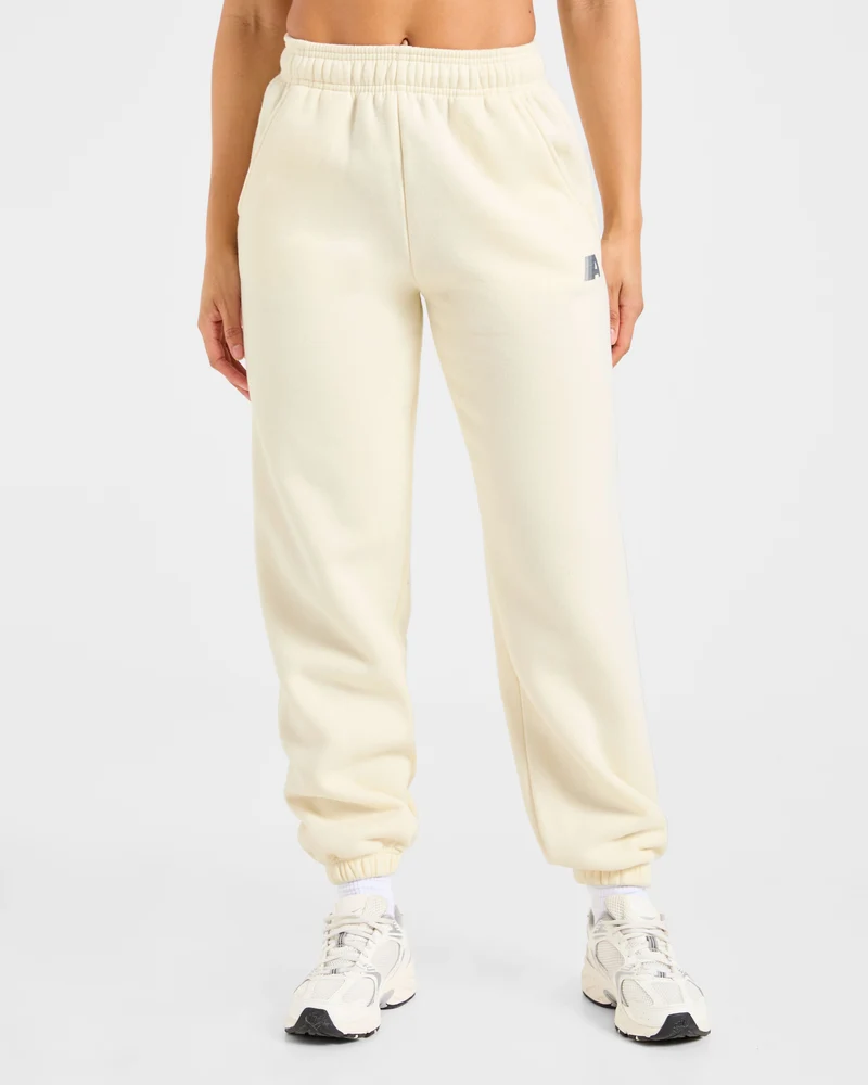 Retro Athletics Oversized Joggers - Butter Jaune/Navy
