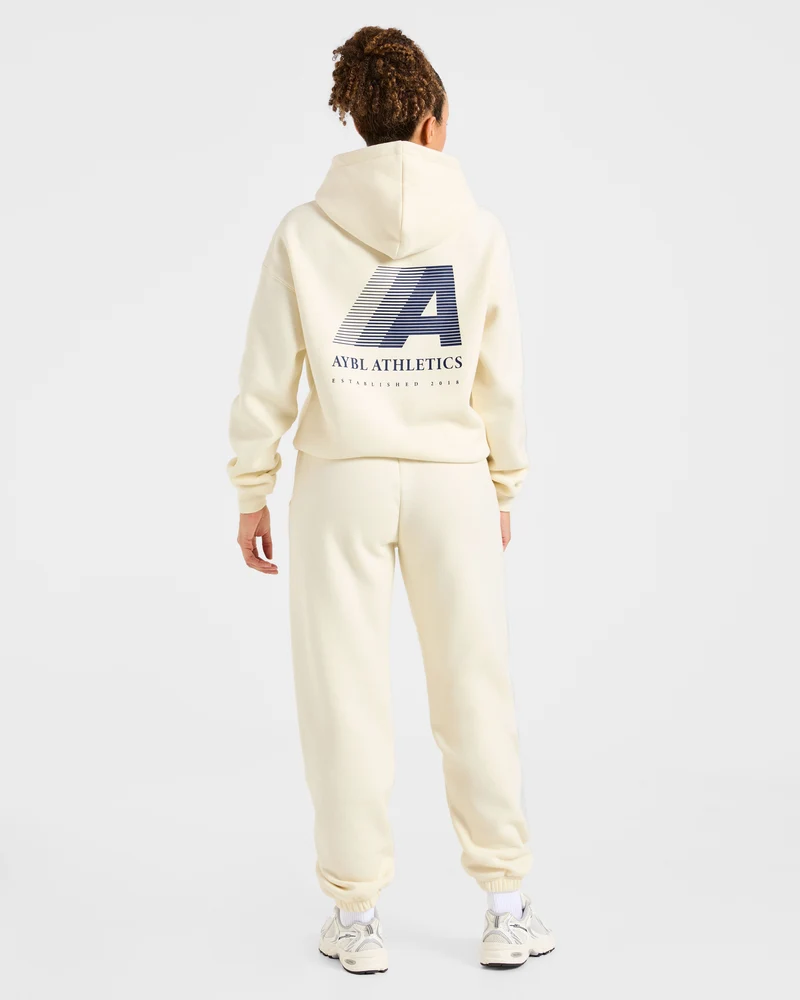 Retro Athletics Oversized Joggers - Butter Jaune/Navy