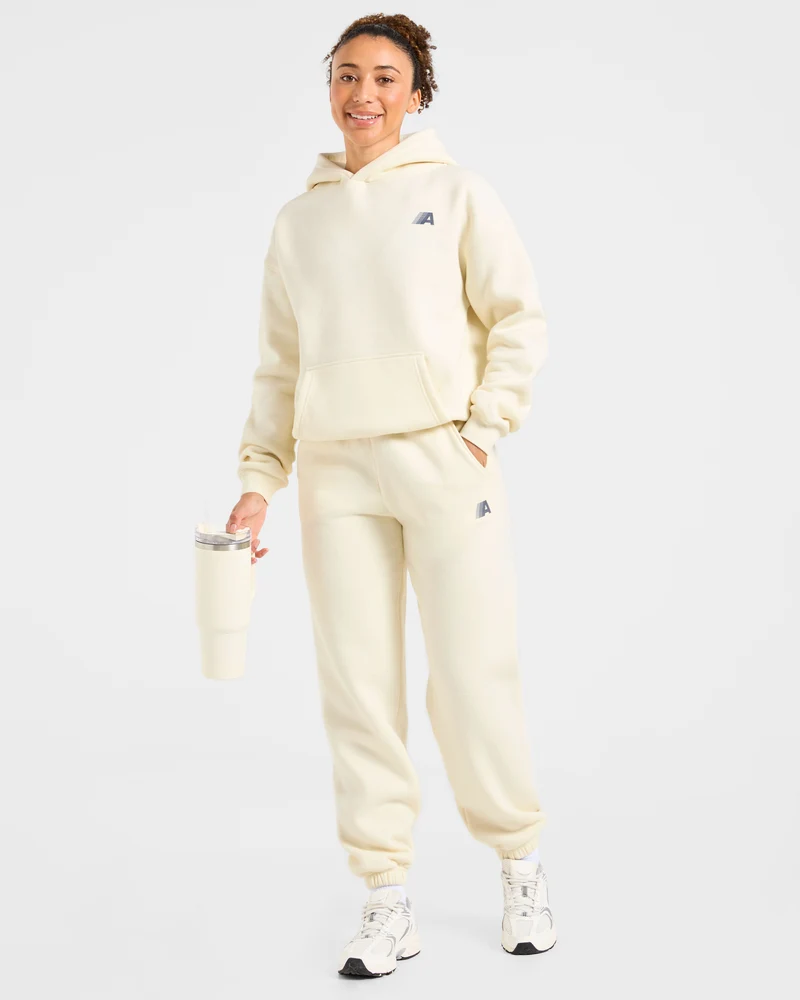 Retro Athletics Oversized Joggers - Butter Jaune/Navy