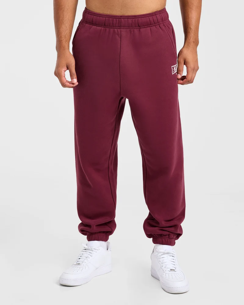 Academy Oversized Joggers - Burgundy