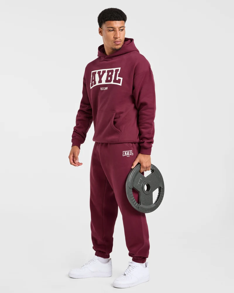 Academy Oversized Joggers - Burgundy
