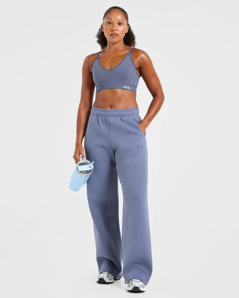 Classic Plush Oversized Straight Leg Joggers - Slate