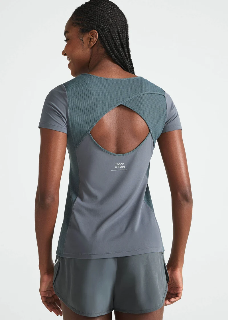 T-shirt Mulher Manga Curta Transpasse