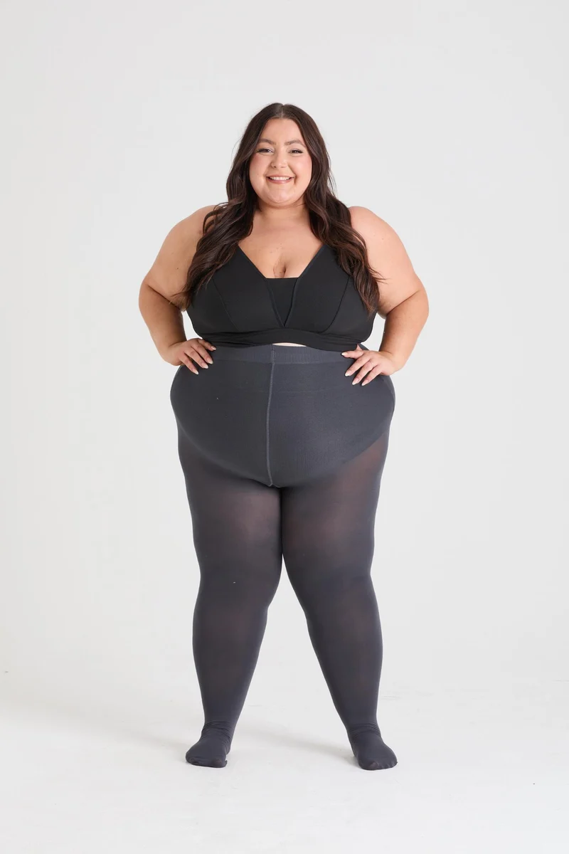 80 Denier Castor Oil Tights - Slate
