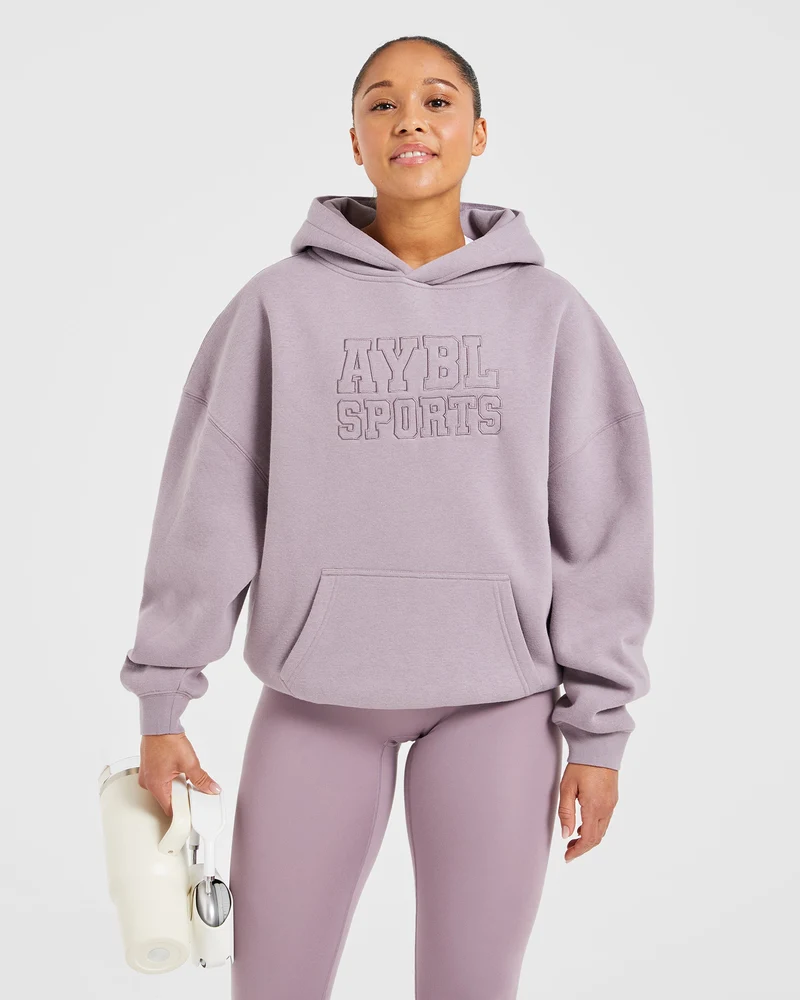 Sport Outline Oversized Hoodie - Mauve violet