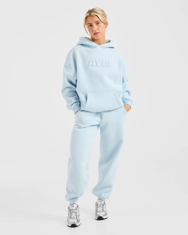 Classic Plush Oversized Hoodie - Pastel Bleu
