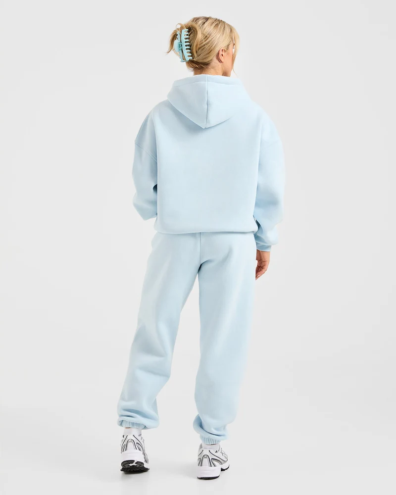 Classic Plush Oversized Hoodie - Pastel Bleu