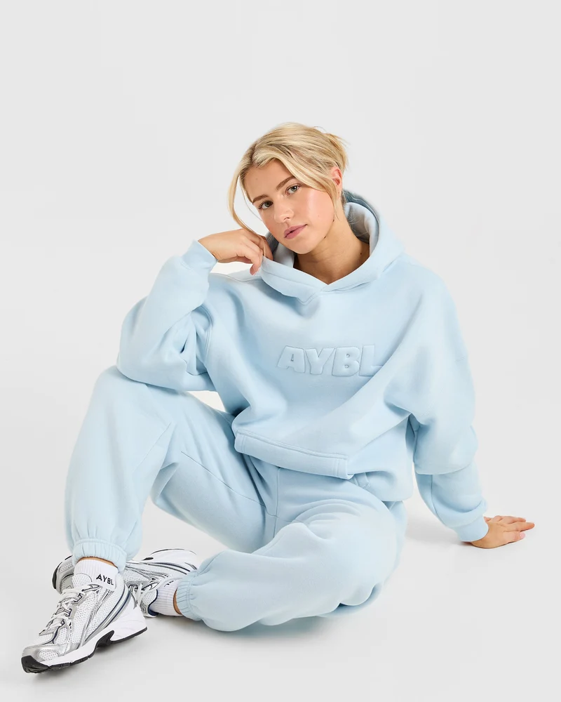 Classic Plush Oversized Hoodie - Pastel Bleu