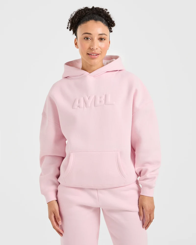 Classic Plush Oversized Hoodie - Pastel Rose