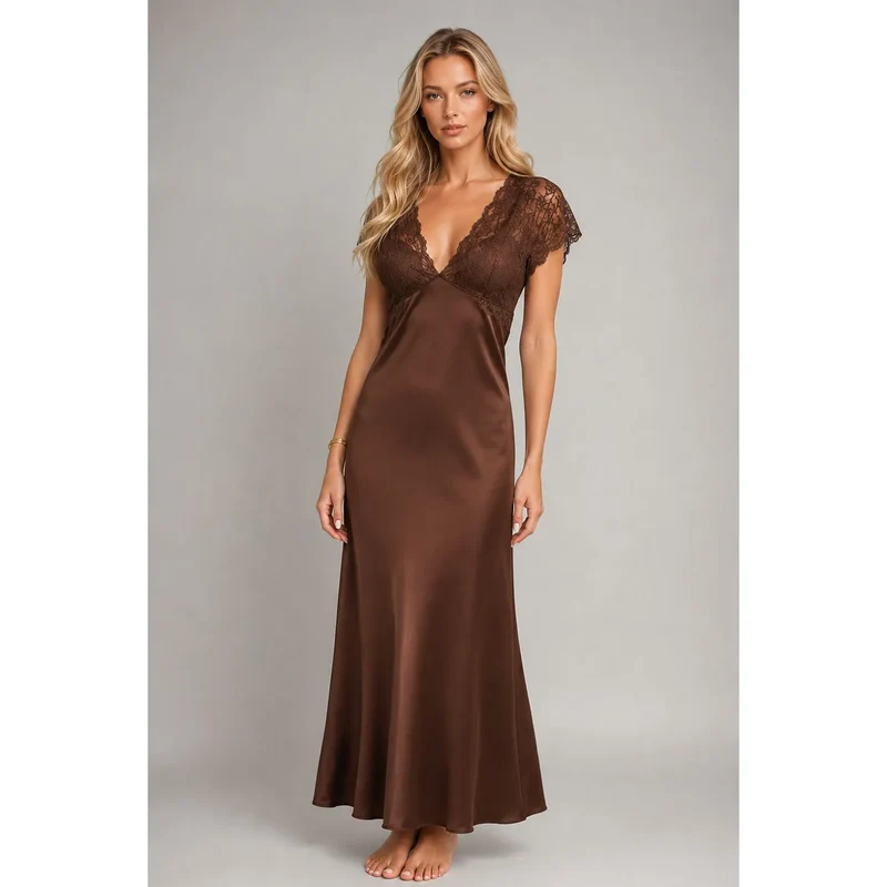 Nuisette satinée dentelle élégante Kalimo cadeau exclusif femme tailles S-XXL