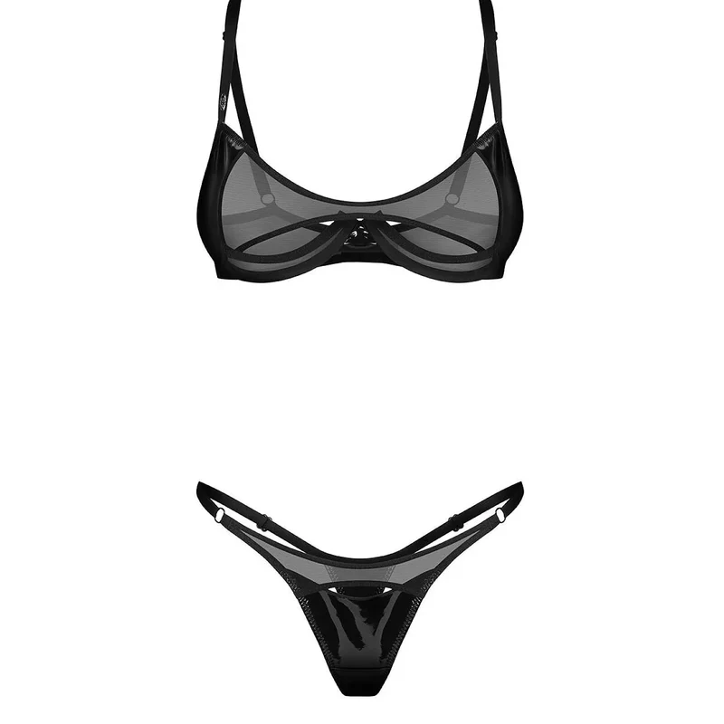 ensemble lingerie audacieuse moderne latex transparent femme occasions spéciales