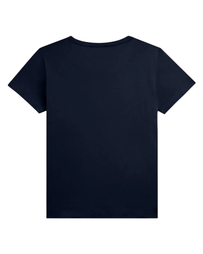 T-Shirt Logo con Grafica Ondulata - Dark Sapphire