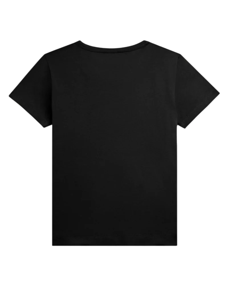 T-Shirt Logo con Grafica Ondulata - Black