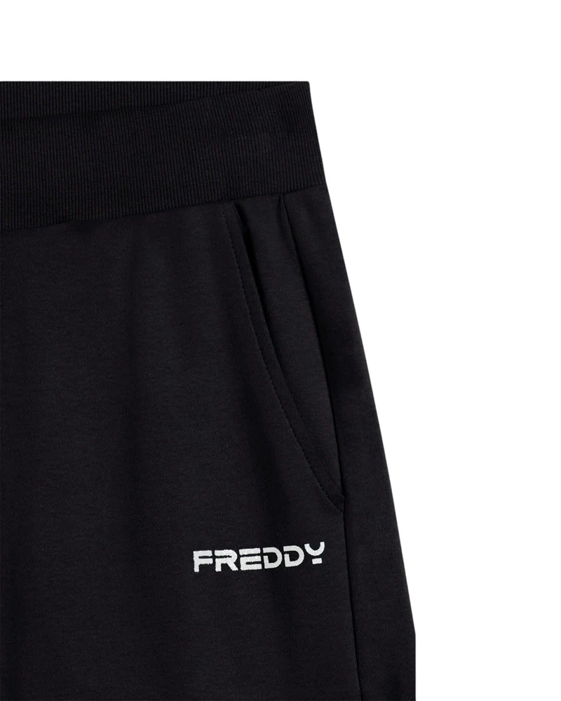 Pantaloni Corti con Logo in Glitter - Black