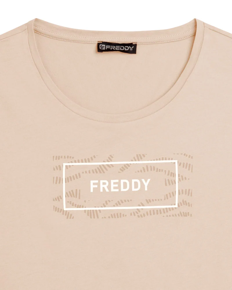 T-Shirt Logo con Grafica Ondulata - Whitecup Gray