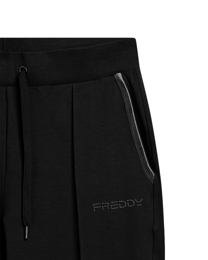Pantaloni Slim con Cintura Centrale - Black